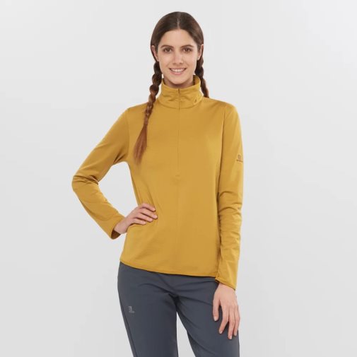 Casaco Salomon Essential Lightwarm Half Zip Feminino Douradas | PT S59241